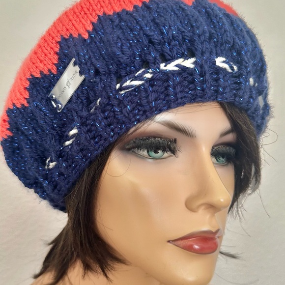 Hand Knits 2 Love Slouch Beanie Hat Fair-isle Tassels Adjustable Fit Designer - Picture 4 of 10
